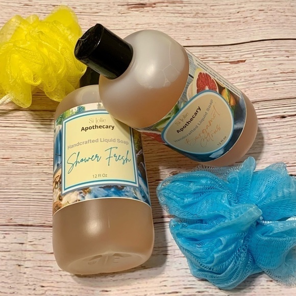 Hand Crafted Vegan Liquid Body Soaps and Body Wash. FREE pouf. New Scents! - Picture 7 of 11